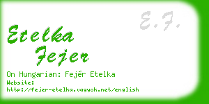 etelka fejer business card